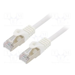 10 pcs : PP6-0.25M/W - Patch cord, F/UTP, 6, stranded, CCA, PVC, white, 0.25m, RJ45 plug