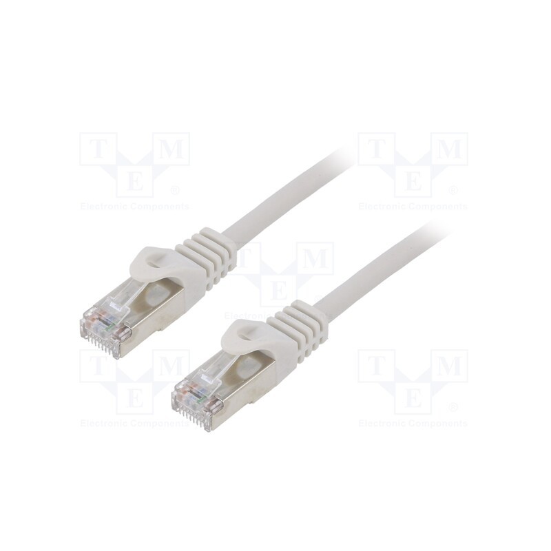 10 pcs : PP6-0.5M - Patch cord, F/UTP, 6, stranded, CCA, PVC, grey, 0.5m, RJ45 plug