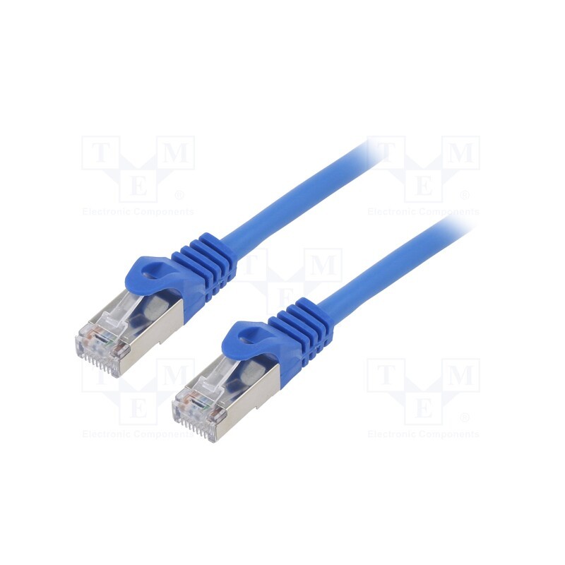 10 pcs : PP6-0.5M/B - Patch cord, F/UTP, 6, stranded, CCA, PVC, blue, 0.5m, RJ45 plug