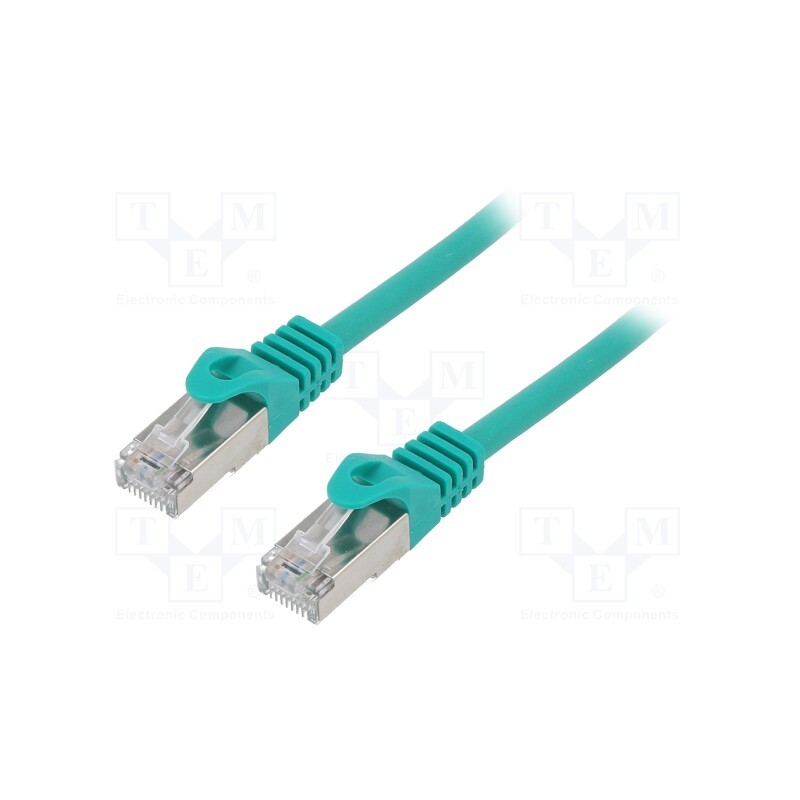 10 pcs : PP6-0.5M/G - Patch cord, F/UTP, 6, stranded, CCA, PVC, green, 0.5m, RJ45 plug