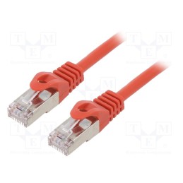 10 pcs : PP6-0.5M/R - Patch cord, F/UTP, 6, stranded, CCA, PVC, red, 0.5m, RJ45 plug, 26AWG