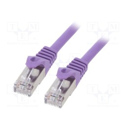 10 pcs : PP6-0.5M/V - Patch cord, F/UTP, 6, stranded, CCA, PVC, violet, 0.5m, RJ45 plug