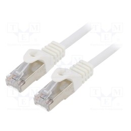 10 pcs : PP6-0.5M/W - Patch cord, F/UTP, 6, stranded, CCA, PVC, white, 0.5m, RJ45 plug
