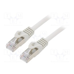 10 pcs : PP6-1M - Patch cord, F/UTP, 6, stranded, CCA, PVC, grey, 1m, RJ45 plug, 26AWG