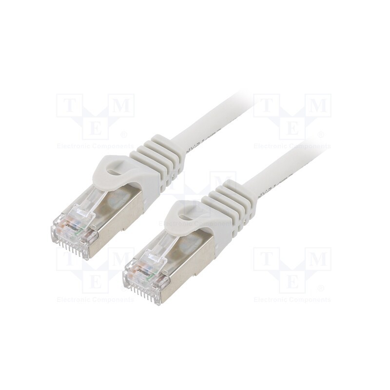 10 pcs : PP6-2M - Patch cord, F/UTP, 6, stranded, CCA, PVC, grey, 2m, RJ45 plug, 26AWG