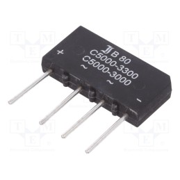 10 pcs : B80C5000A - Bridge rectifier: single-phase, Urmax: 160V, If: 5A, Ifsm: 150A