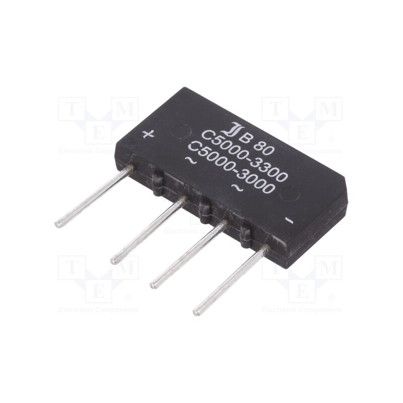 10 pcs : B80C5000A - Bridge rectifier: single-phase, Urmax: 160V, If: 5A, Ifsm: 150A
