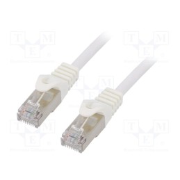 10 pcs : PP6-2M/W - Patch cord, F/UTP, 6, stranded, CCA, PVC, white, 2m, RJ45 plug, 26AWG