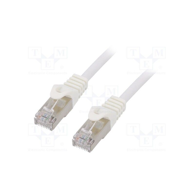 10 pcs : PP6-2M/W - Patch cord, F/UTP, 6, stranded, CCA, PVC, white, 2m, RJ45 plug, 26AWG