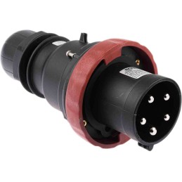 1 pcs - Scame IP66 Red Cable Mount 3P + N + E Power Connector Plug ATEX, IECEx, Rated At 64A, 346 - 415 V