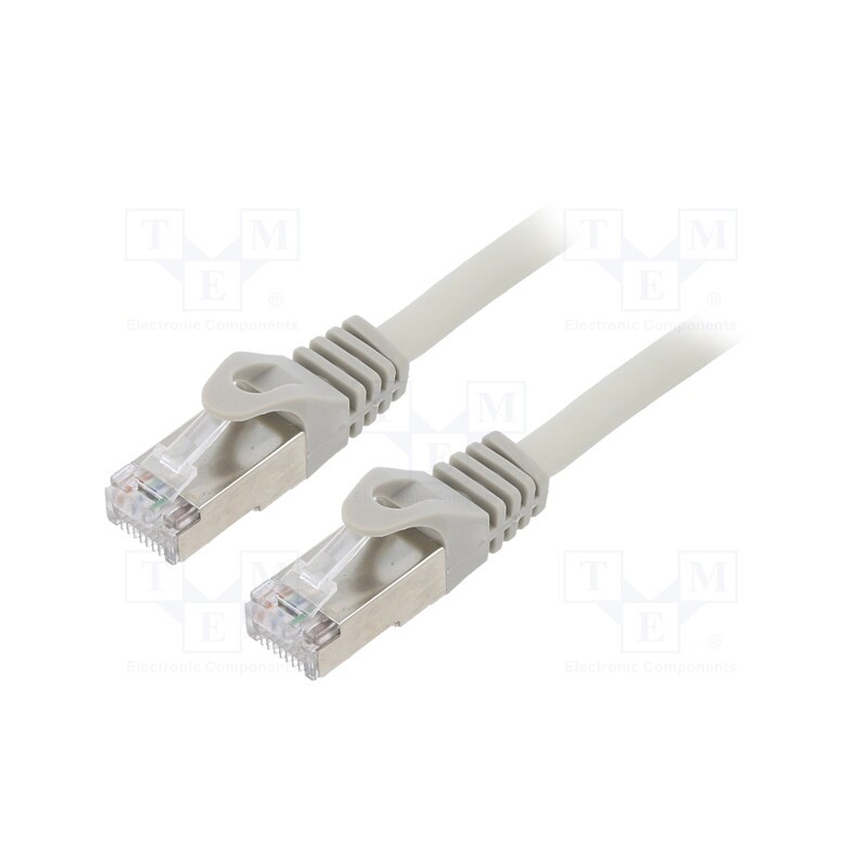 10 pcs : PP6A-LSZHCU-0.5M - Patch cord, S/FTP, 6a, solid, Cu, LSZH, grey, 0.5m, 27AWG, Cablexpert