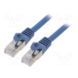 10 pcs : PP6A-LSZHCU-B-0.25M - Patch cord, S/FTP, 6a, solid, Cu, LSZH, blue, 0.25m, 27AWG
