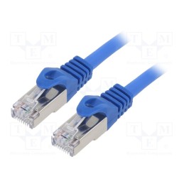 10 pcs : PP6A-LSZHCU-B-0.5M - Patch cord, S/FTP, 6a, solid, Cu, LSZH, blue, 0.5m, 27AWG, Cablexpert