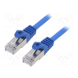 10 pcs : PP6A-LSZHCU-B-1M - Patch cord, S/FTP, 6a, solid, Cu, LSZH, blue, 1m, 27AWG, Øcable: 5.8mm