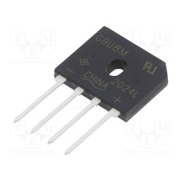 10 pcs : GBU8M-E3/51 - Bridge rectifier: single-phase, Urmax: 1kV, If: 8A, Ifsm: 200A, flat