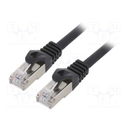 10 pcs : PP6A-LSZHCU-BK-0.5M - Patch cord, S/FTP, 6a, solid, Cu, LSZH, black, 0.5m, 27AWG