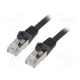 10 pcs : PP6A-LSZHCU-BK-2M - Patch cord, S/FTP, 6a, solid, Cu, LSZH, black, 2m, 27AWG, Cablexpert