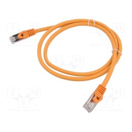 10 pcs : PP6A-LSZHCU-O-0.25M - Patch cord, S/FTP, 6a, solid, Cu, LSZH, orange, 0.25m, 27AWG