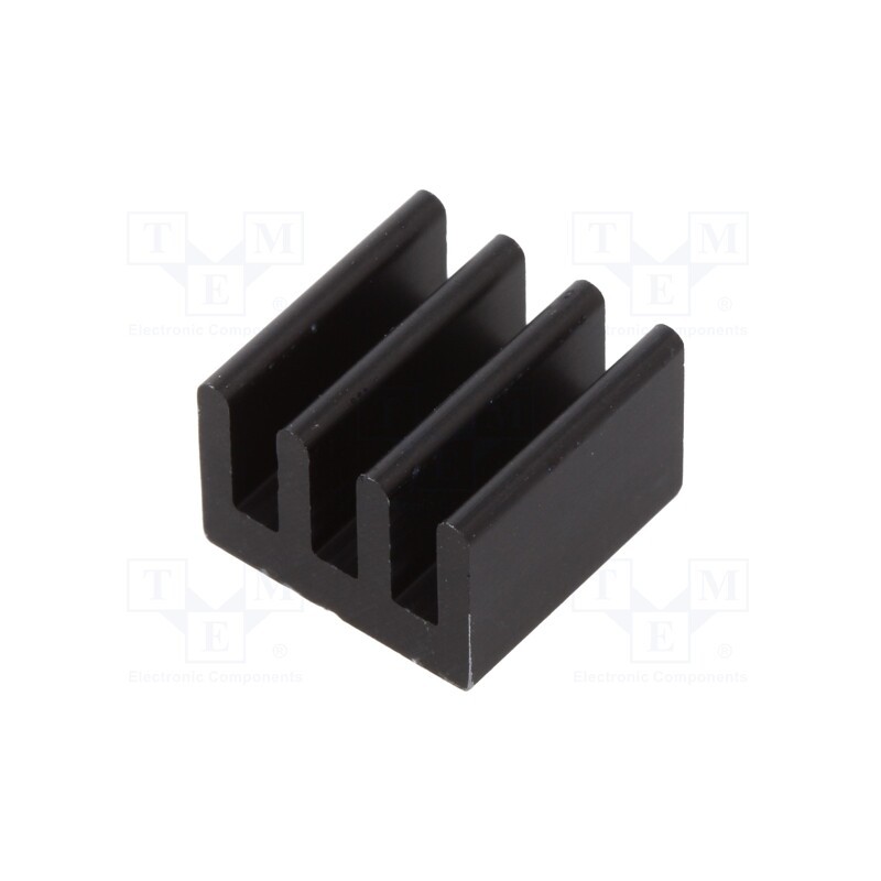 10 pcs : ICK PLCC 28 - Heatsink: extruded, grilled, black, L: 11.8mm, W: 11.8mm, H: 8mm