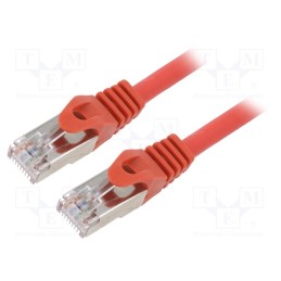10 pcs : PP6A-LSZHCU-R-0.5M - Patch cord, S/FTP, 6a, solid, Cu, LSZH, red, 0.5m, 27AWG, Cablexpert