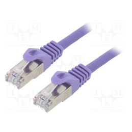 10 pcs : PP6A-LSZHCU-V-0.5M - Patch cord, S/FTP, 6a, solid, Cu, LSZH, violet, 0.5m, 27AWG