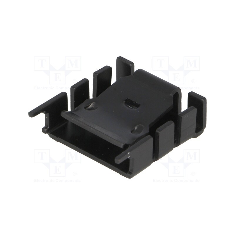 10 pcs : HS-012 - Heatsink: moulded, TO220, black, L: 25mm, W: 25mm, H: 9.5mm, 16.6K/W
