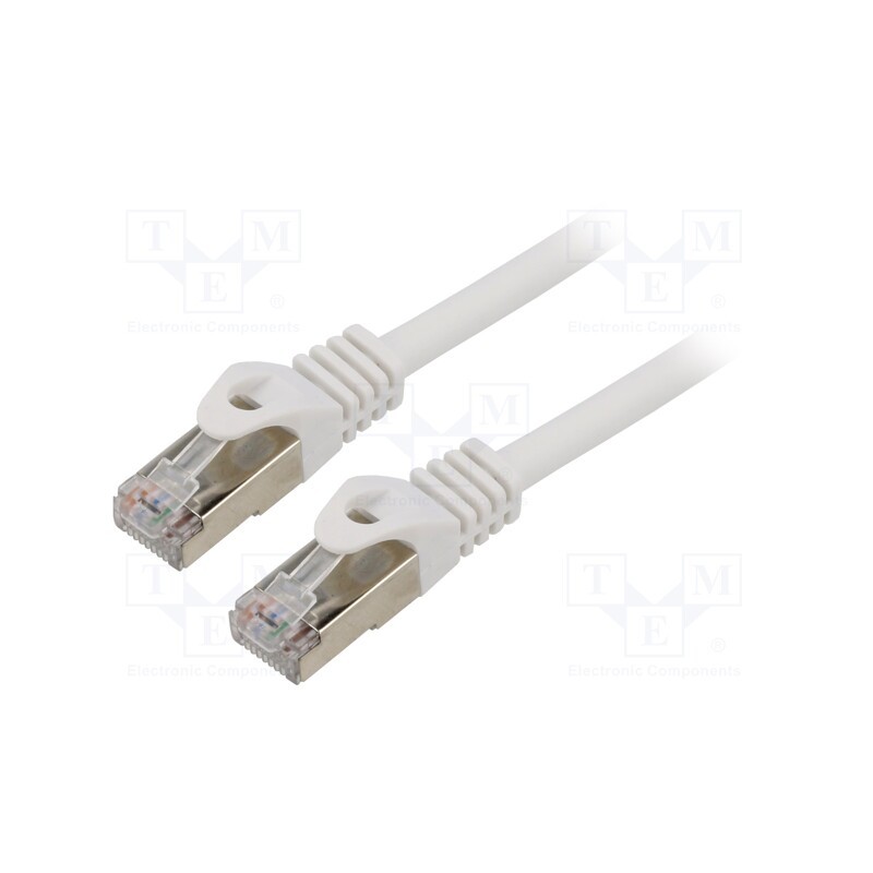 10 pcs : PP6A-LSZHCU-W-0.5M - Patch cord, S/FTP, 6a, solid, Cu, LSZH, white, 0.5m, 27AWG