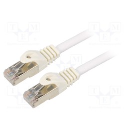 10 pcs : PP6A-LSZHCU-W-1.5M - Patch cord, S/FTP, 6a, solid, Cu, LSZH, white, 1.5m, 27AWG