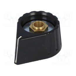 10 pcs : 429.611 - Knob, with pointer, plastic, Øshaft: 6mm, Ø28x17mm, black