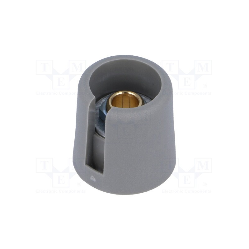10 pcs : A3016638 - Knob, with pointer, polyamide, Øshaft: 6.35mm, Ø16x16mm, grey