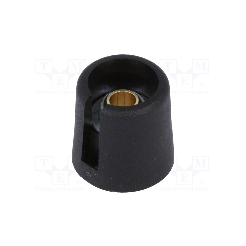 10 pcs : A3016069 - Knob, with pointer, polyamide, Øshaft: 6mm, Ø16x16mm, black