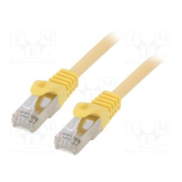 10 pcs : PP6A-LSZHCU-Y-0.25M - Patch cord, S/FTP, 6a, solid, Cu, LSZH, yellow, 0.25m, 27AWG