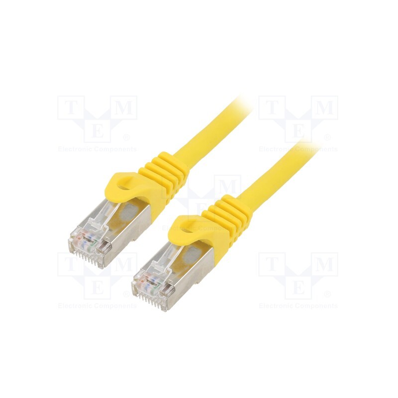 10 pcs : PP6A-LSZHCU-Y-1.5M - Patch cord, S/FTP, 6a, solid, Cu, LSZH, yellow, 1.5m, 27AWG