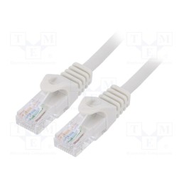10 pcs : PP6U-0.25M - Patch cord, U/UTP, 6, stranded, CCA, PVC, grey, 0.25m, 26AWG