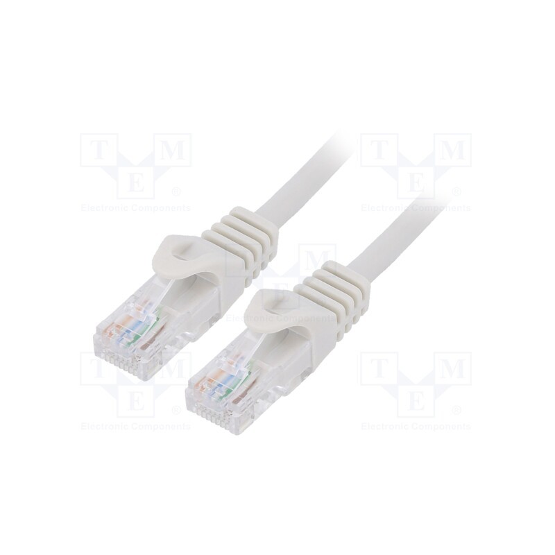 10 pcs : PP6U-0.25M - Patch cord, U/UTP, 6, stranded, CCA, PVC, grey, 0.25m, 26AWG