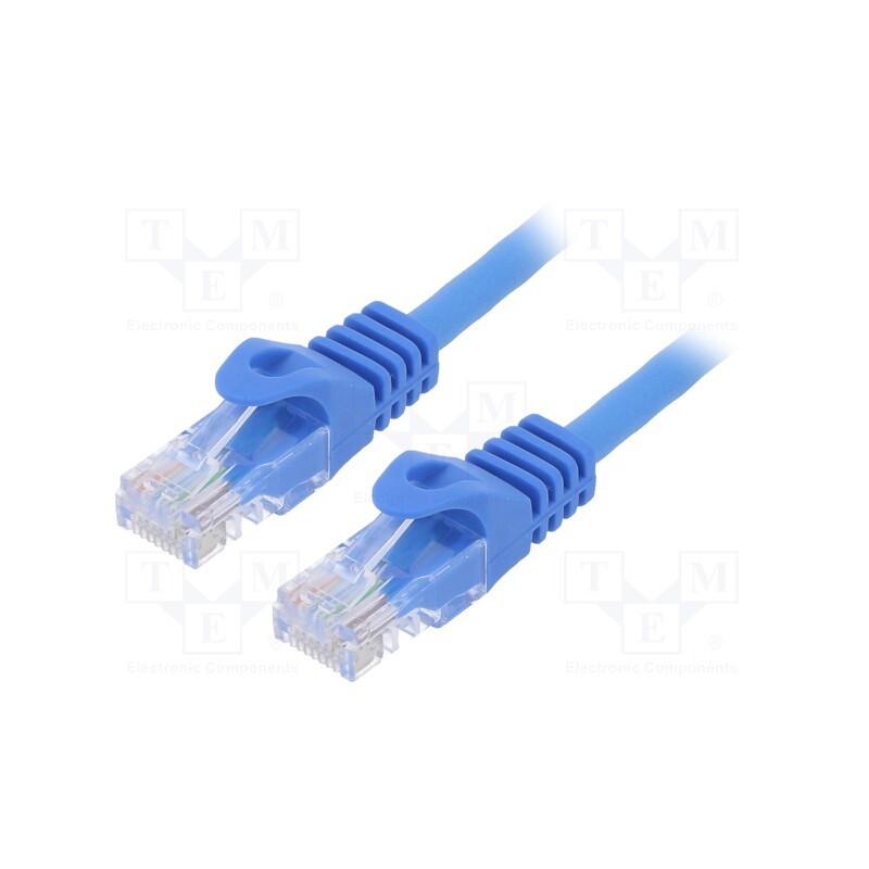 10 pcs : PP6U-0.25M/B - Patch cord, U/UTP, 6, stranded, CCA, PVC, blue, 0.25m, 26AWG