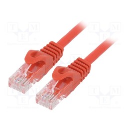 10 pcs : PP6U-0.25M/R - Patch cord, U/UTP, 6, stranded, CCA, PVC, red, 0.25m, 26AWG