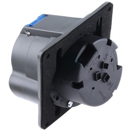 1 pcs - Legrand, HYPRA IP44, IP45 Blue Panel Mount 2P + E Right Angle Industrial Power Socket, Rated At 16A, 230 V
