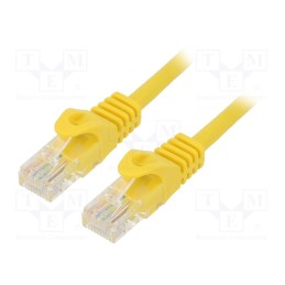 10 pcs : PP6U-0.25M/Y - Patch cord, U/UTP, 6, stranded, CCA, PVC, yellow, 0.25m, 26AWG