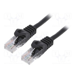 10 pcs : PP6U-0.5M/BK - Patch cord, U/UTP, 6, stranded, CCA, PVC, black, 0.5m, 26AWG