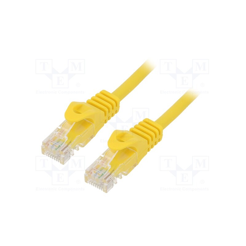 10 pcs : PP6U-2M/Y - Patch cord, U/UTP, 6, stranded, CCA, PVC, yellow, 2m, 26AWG