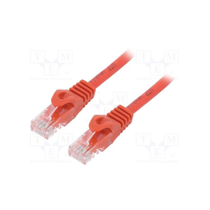 10 pcs : PP6U-3M/R - Patch cord, U/UTP, 6, stranded, CCA, PVC, red, 3m, 26AWG, Cablexpert