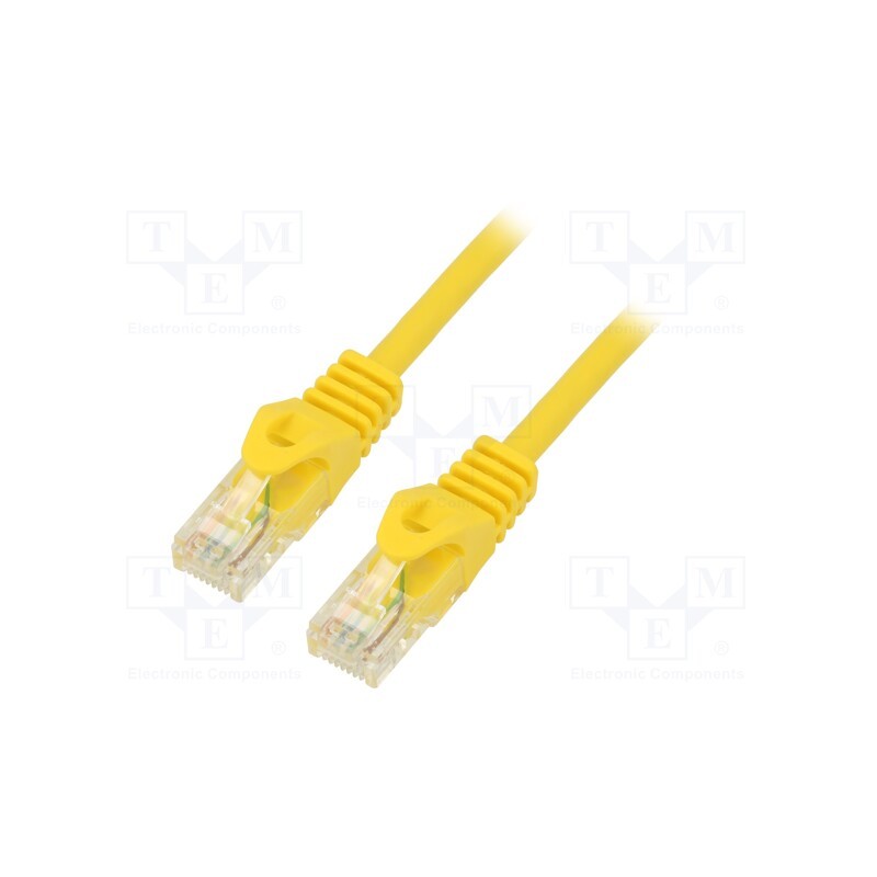 10 pcs : PP6U-5M/Y - Patch cord, U/UTP, 6, stranded, CCA, PVC, yellow, 5m, 26AWG