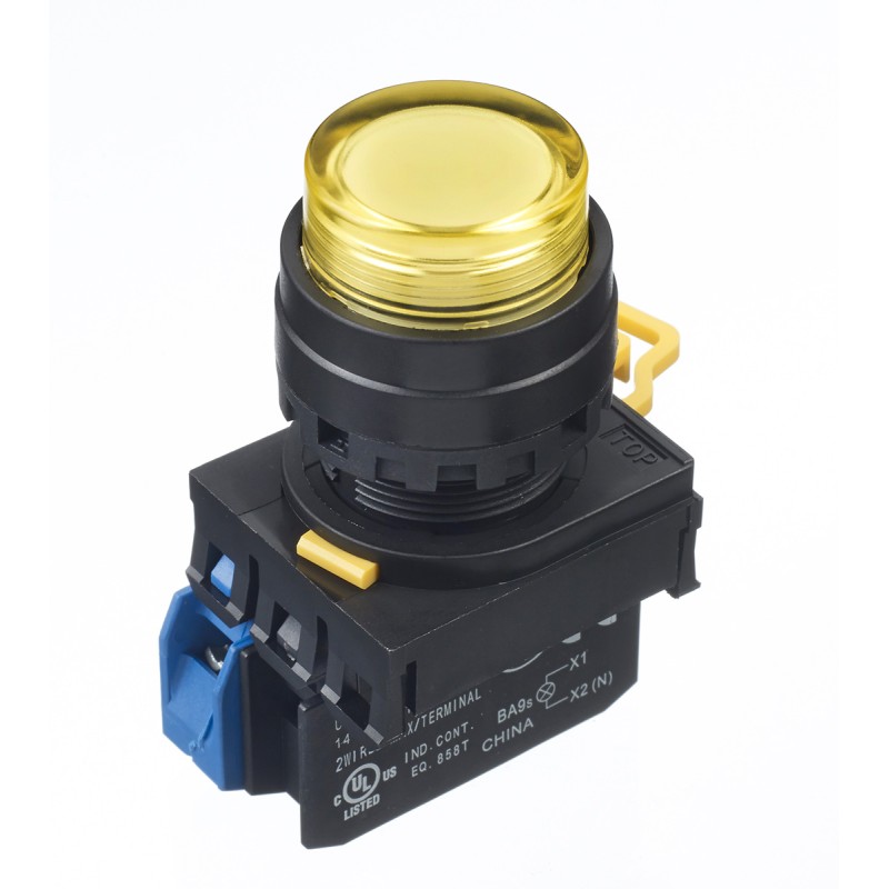 1 pcs - Idec YW Series Illuminated Push Button Complete Unit, Panel Mount, 22mm Cutout, SPST, IP65