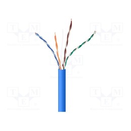 20 m : UPC-5004E-SOL-B - Wire, U/UTP, 4x2x24AWG, 5e, solid, CCA, PVC, blue, 305m, Øcable: 5.4mm