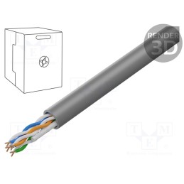 20 m : UPC-5004E-SO-LSZH - Wire, U/UTP, 4x2x24AWG, 5e, solid, Cu, LSZH, grey, 305m, Øcable: 5.2mm
