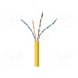 20 m : UPC-5004E-SOL-Y - Wire, U/UTP, 4x2x24AWG, 5e, solid, CCA, PVC, yellow, 305m, Cablexpert