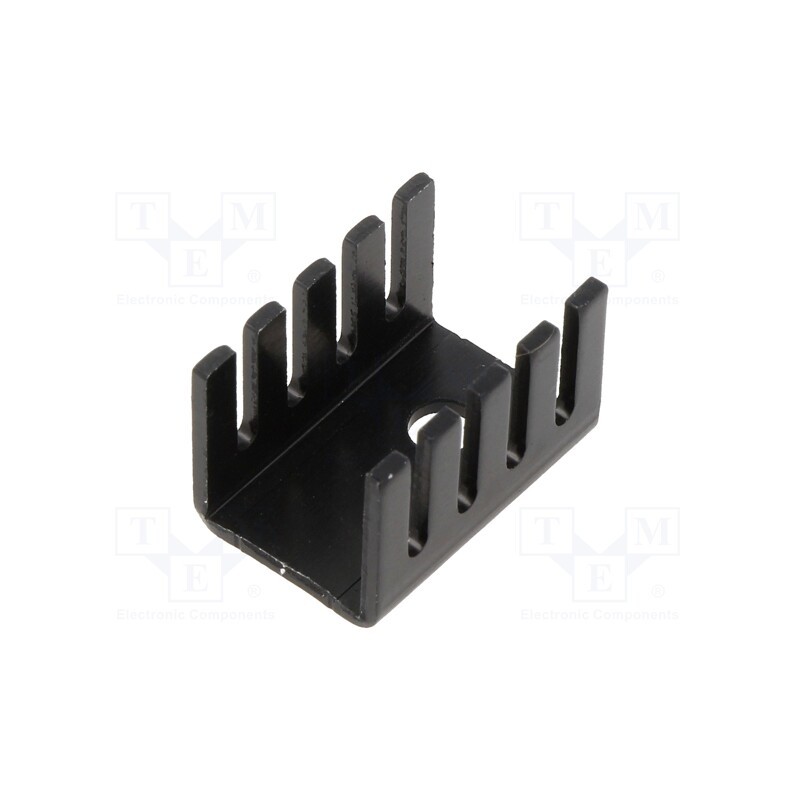 10 pcs : ATS-PCB1072 - Heatsink: extruded, U, TO220, black, L: 19.1mm, W: 13.2mm, H: 12.7mm