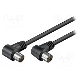 10 pcs : 11525 - Cable, 75Ω, 1.5m, shielded, twofold, black