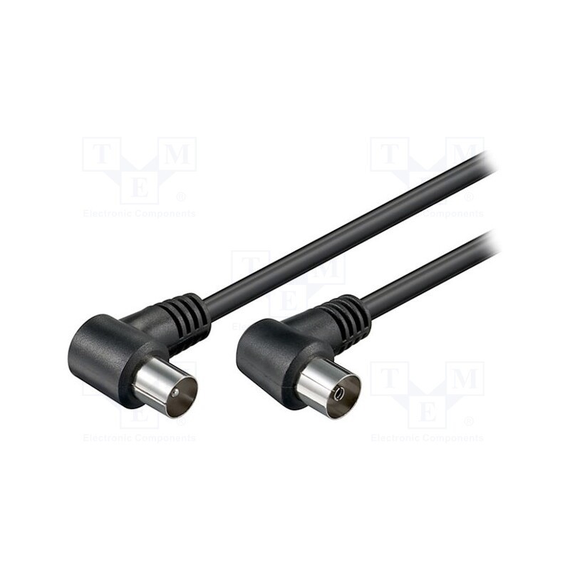 10 pcs : 11526 - Cable, 75Ω, 2.5m, shielded, twofold, black